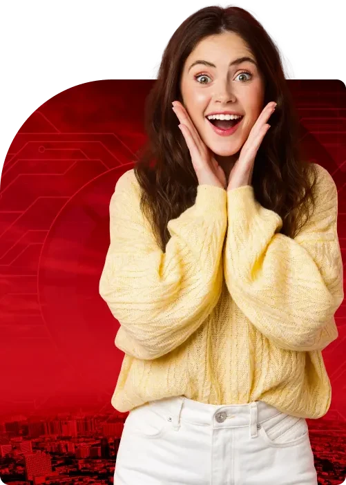Girl excited for Best TV & Internet Deals