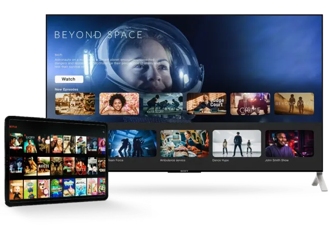 One Big TV And One Small TV showing home internet plans